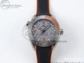 0210 Comfortable Planet Ocean 43.5mm SS VSF 1:1 Best Edition Black Orange Bezel Gray Dial on Nylon Strap A8900 Super Clone V 7730